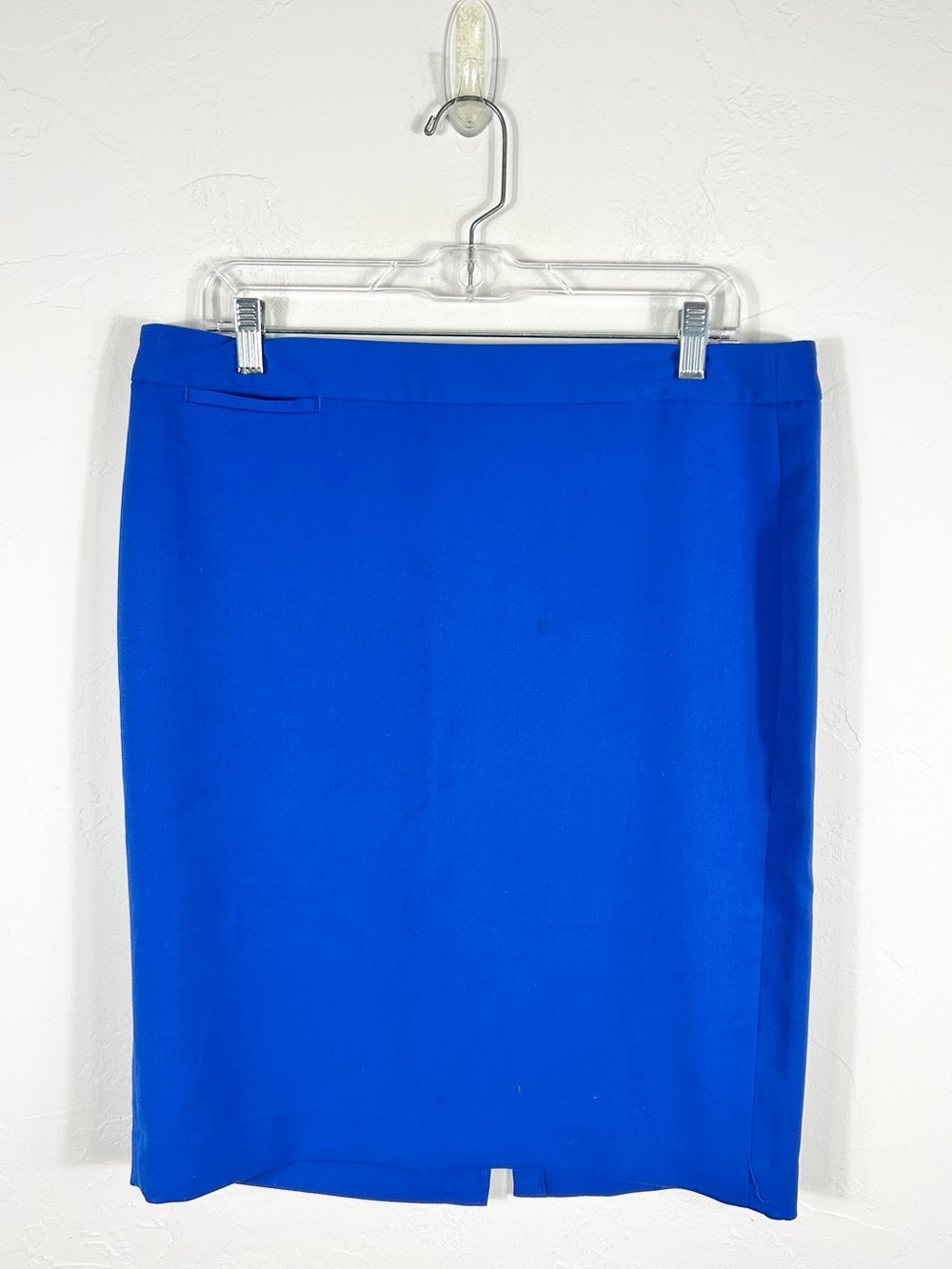 Gap Royal Blue Stretch Modern Pencil Skirt Size 12 Tall Cobalt Work Office